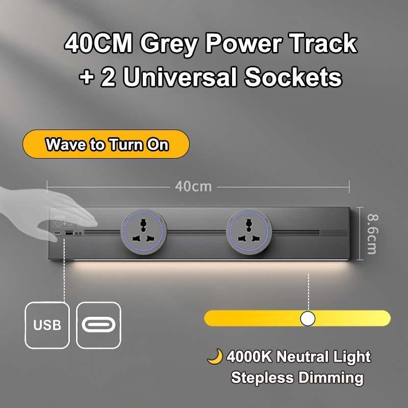 Movable Wall Mounted Power Track Socket Universal Adapter Office Home Appliance Socket Safety Track Kit