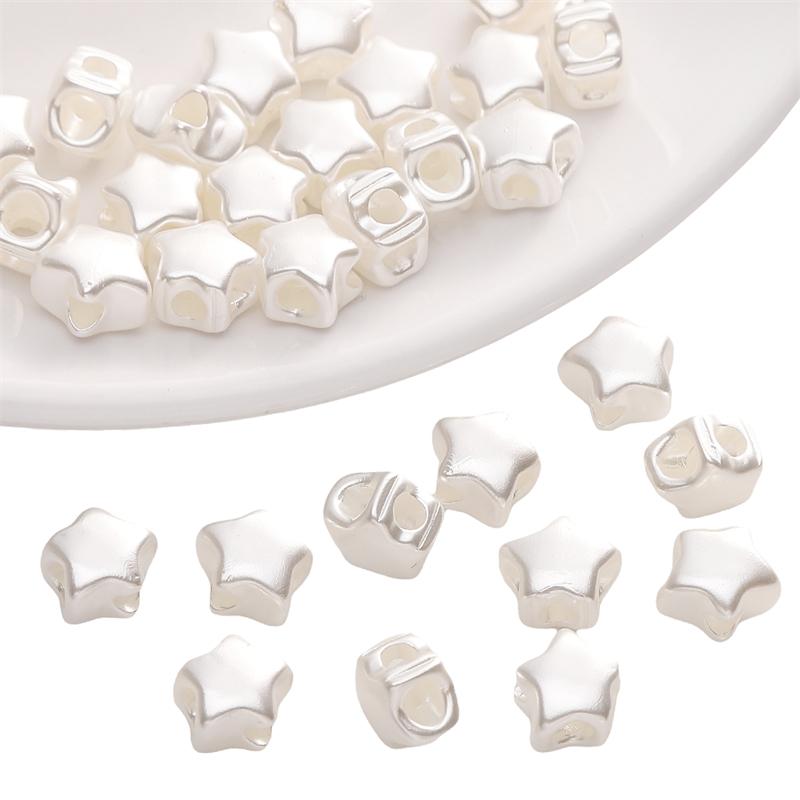 

10 шт./пакет 9x8 мм акриловые бусины в форме пятиконечной звезды с четырьмя отверстиями для самостоятельного изготовления браслета, ожерелья, серег, ювелирных изделий, аксессуаров 9x8mm 10pcs/bag