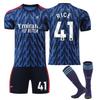 Teens Kids Adults Custome Name Football Kits 25/26 Arsenal Away #41 Declan Rice Sport Training Jersey Set with Socks