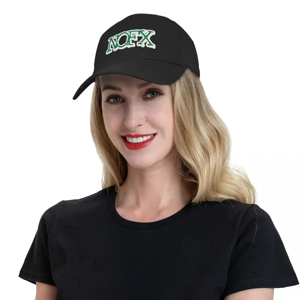 aNOFX No Fx Punk Rock Band Logo Music Baseball Cap Adult Hip-Hop Sun Caps Nofx Hats Adjustable Polyester Trucker Cap Spring Hats