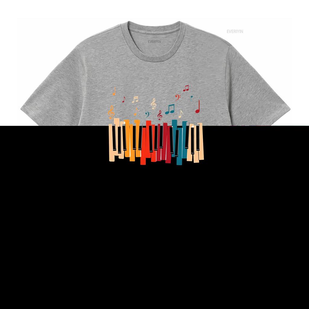 UNISEX Kids Adult MEN WOMEN Piano Music Rock Band Melody Song Musical Print T Shirt vintage Washed Stretched Casual fashion