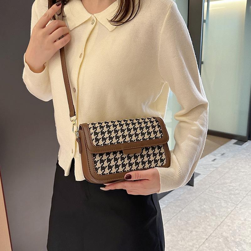 Summer Fashion Small Bag Women 2025 New Trendy Portable Small Square Bag Popular Thousand Bird Grid Shoulder Messenger Bag