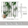 Tropical Palm Leaf Shower Curtain – Lush Green Foliage On White Background, 70.8X70.8In, Fade-Resistant, Includes Hooks