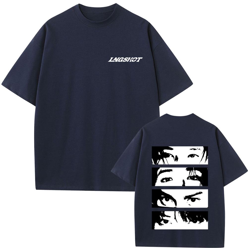 Hot Sale Korean Band Lngshot Eyes Graphic Tshirt Unisex Women Kpop Fashion Trend Streetwear Unisex Casual Oversized T Shirts Tops
