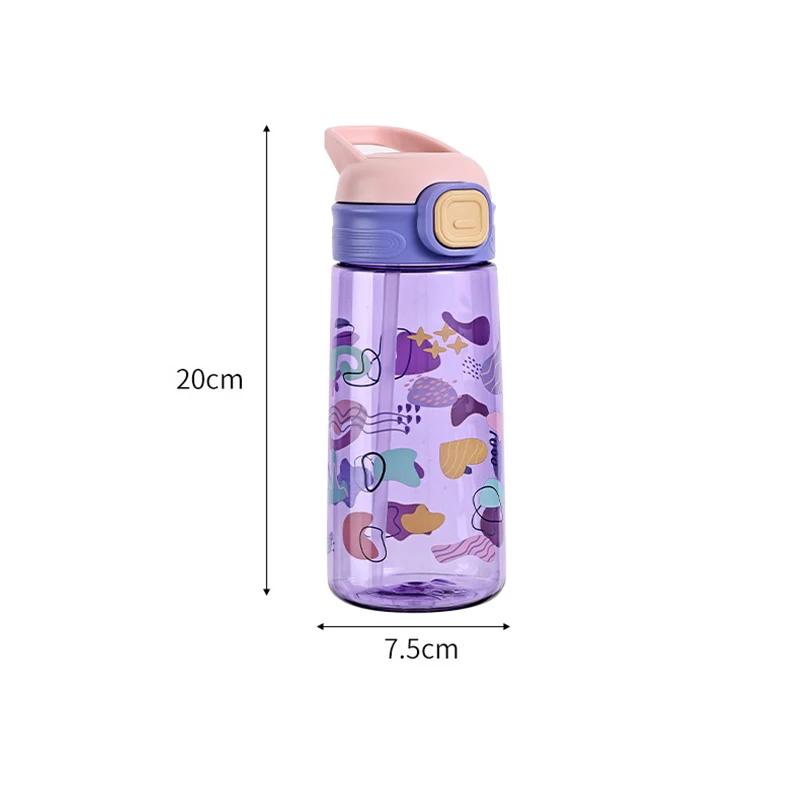 600ml Children's Plastic Water Cup, Straw Water Bottle, Portable Travel Bottle, Gym Sports and Fitness Cup