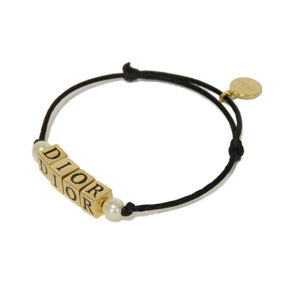 Used 10656 Logo Dice B2833WOMLQ_D97P 7986 Cube Dice Medallion Code Ivory D-Dice Resin Pearl Black Women's from Japan