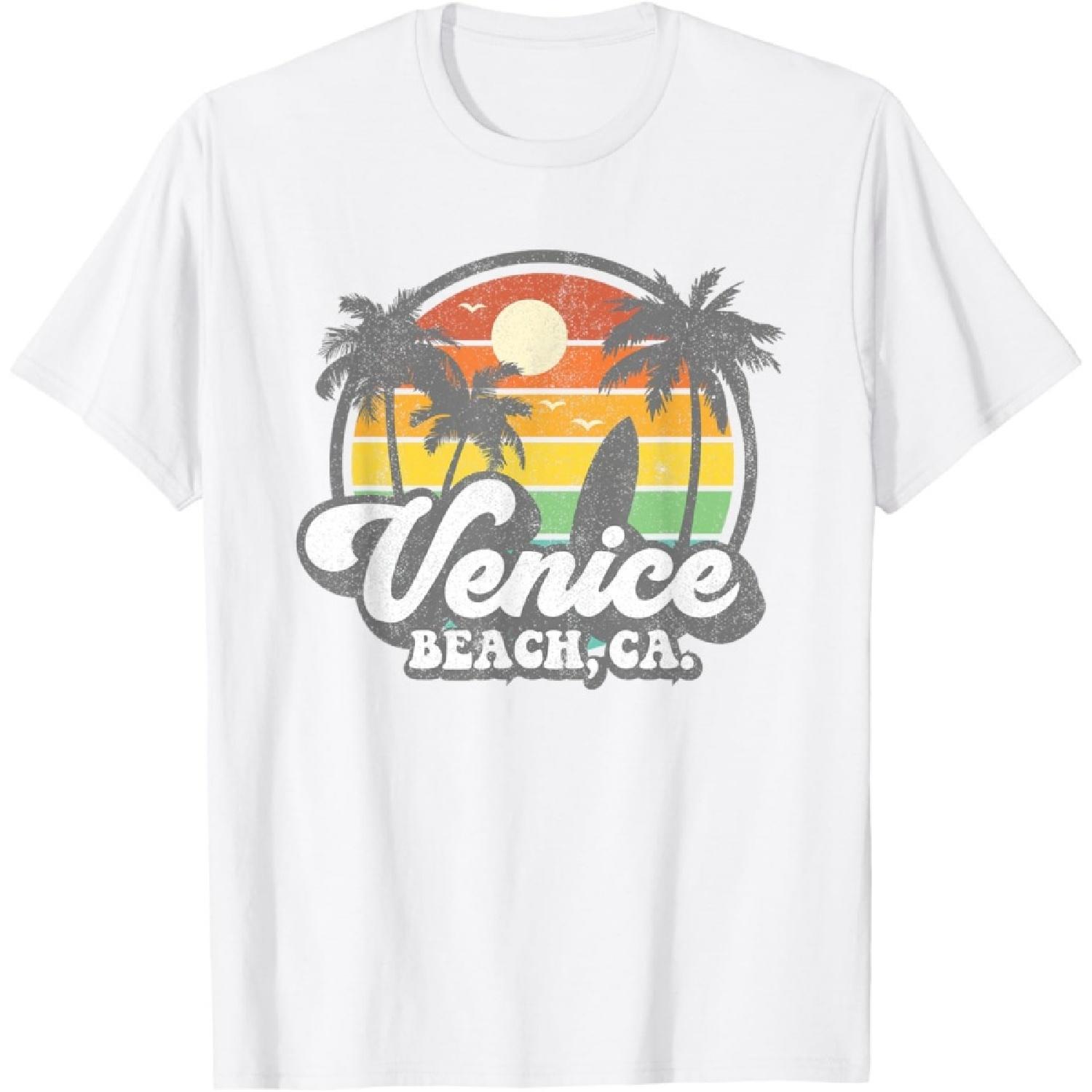 Vintage Venice Beach California CA Surfing Retro Surf Gift T-Shirt XXXXXL белый