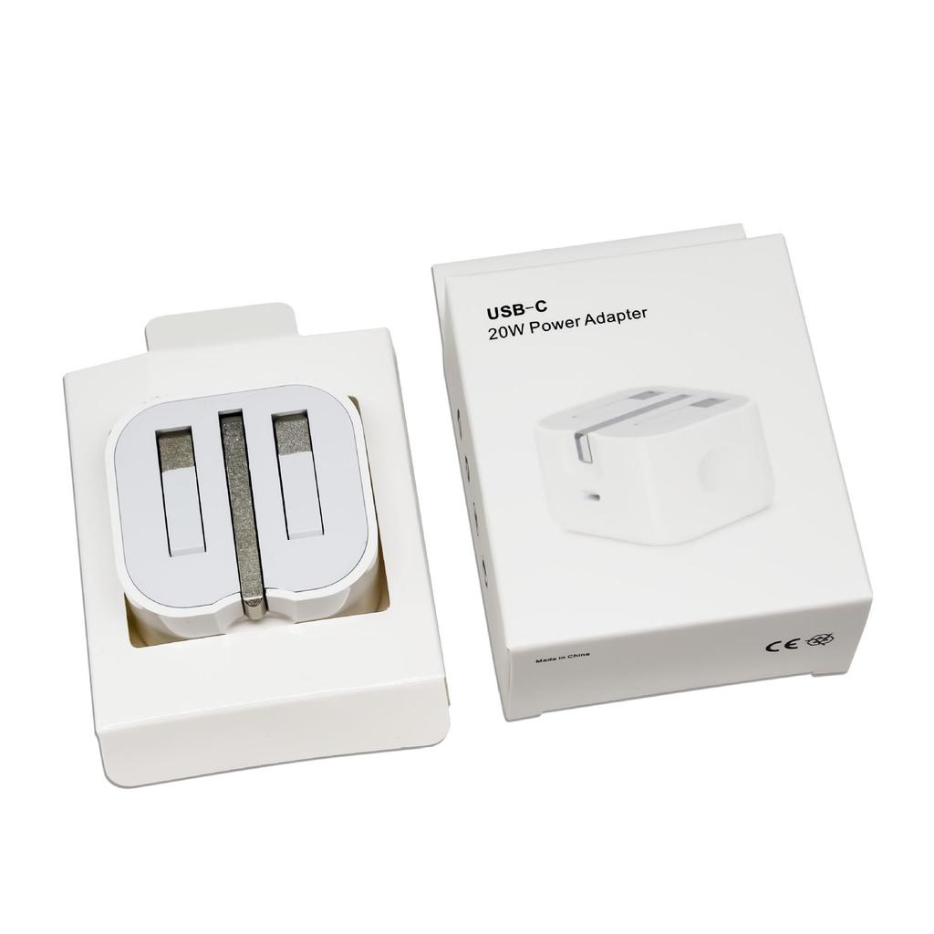 UK PD20W Three-Pin Folding Fast Charger for iPhone 11-15 Pro