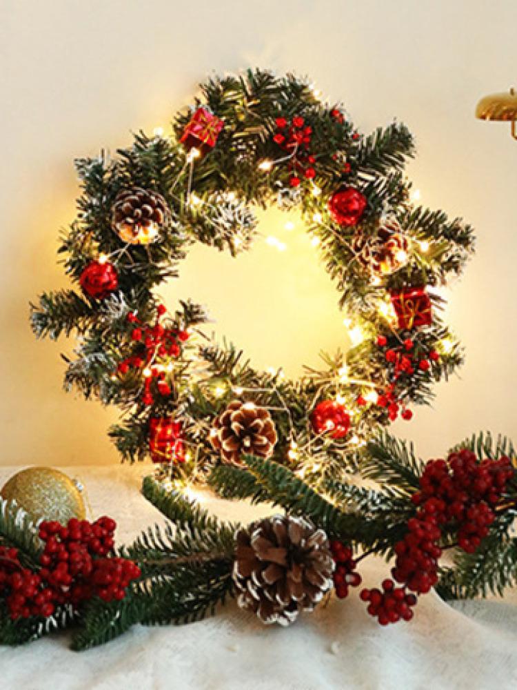 

High quality materials Wreath Pendant sturdy and durable Window Glow Decorative effect Rattan Door Hanging Decoration