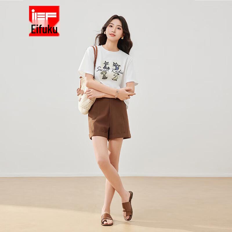 IEF Women s 2026 Summer Korean Print T-Shirt S