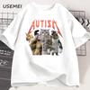Funny Cat Autism T-shirt Men Women Cotton Short Sleeve Tshirt Unisex Streetwear Grpahic Tees Printed Oversized Male Clothes Tops