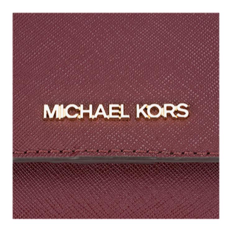Michael Kors Jet Set Letter Logo Solid Color Flap Chain Leather Envelope Shoulder Bag Medium Women shoulder bag Burgundy 35S0GTVC2L-MERLOT