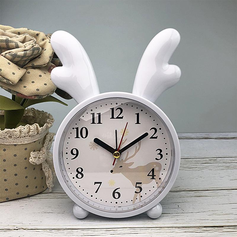 Small Alarm Clock Creative Clock Alarm Clock Cute Rabbit Bedside Cute Children Cartoon Silent Clock Student Simple