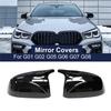 A51K-1 Pair Car Side Rearview Mirror Caps For BMW X3 G01 X4 G02 X5 G05 2018- Black Accessories