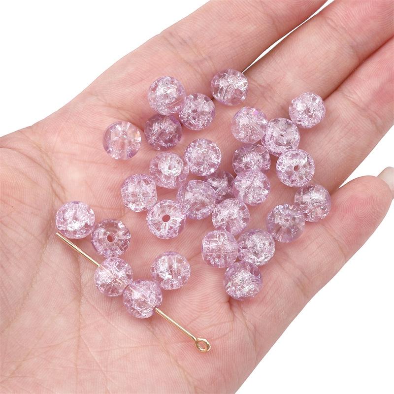 8/10mm Crackle Bicolor Glass Beads for DIY Jewelry