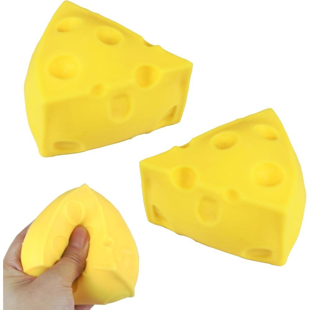 Cheese Squishy Stress Ball - Soft Fidget Sensory Toy for ADHD Autism, Slow Rebound Squeeze Toy for Adults Kids, Christmas Gift