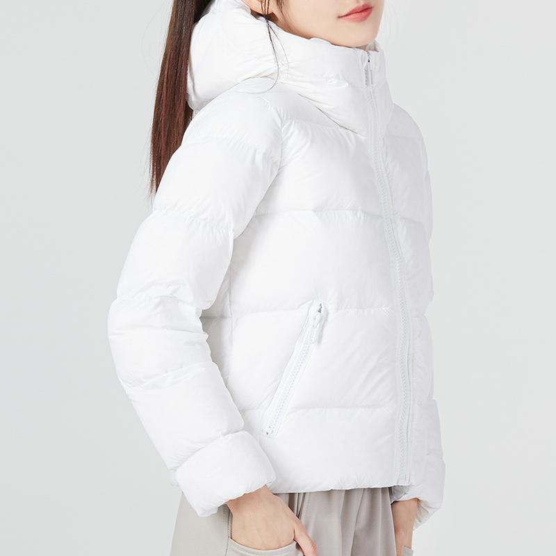 Under Armour Cgi Down Jacket Solid Logo Print Sports Casual Hooded Down Coat Women Jackets White 1375442-100