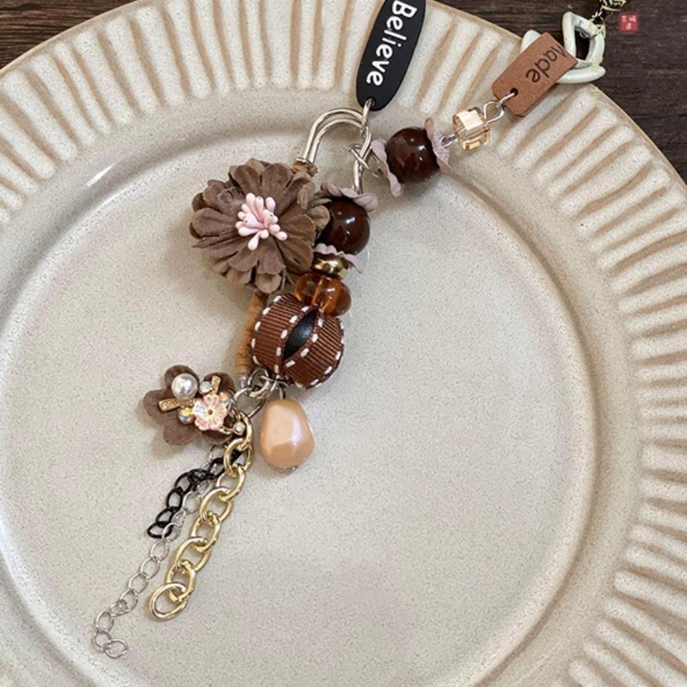 Wood Ethnic Style Necklace Flower Bohemian Style Necklace Retro Long Sweater Chain  Women