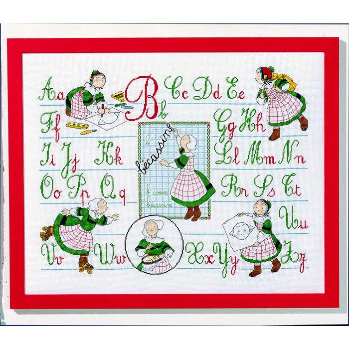 Kit à broder point de croix - PRINCESSE - ABC Bécassine - 50 x 40 cm - Fabriqué en France - Kit complet