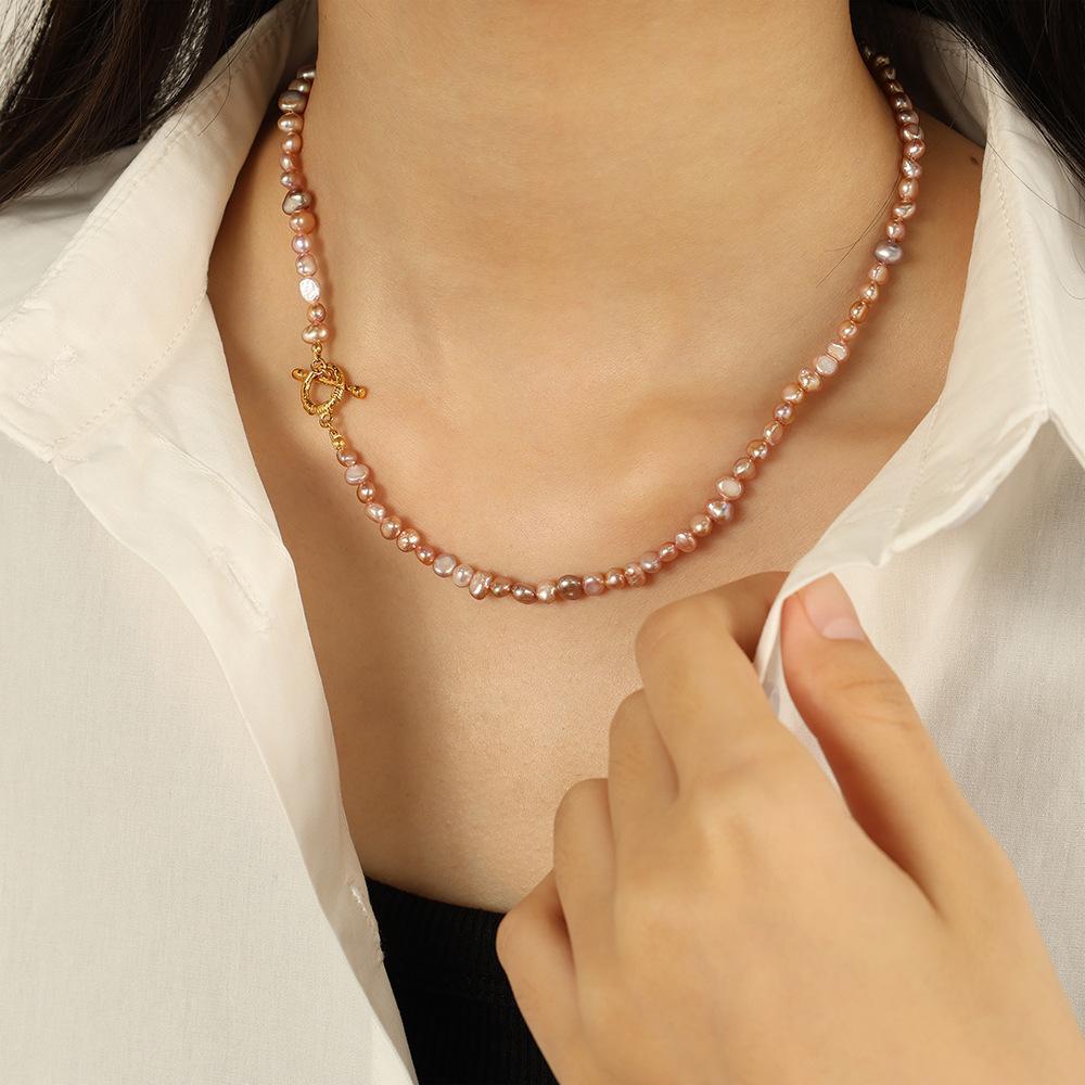 Natural freshwater pearl necklace simple clavicle freshwater pearl necklace fresh and sweet versatile
