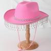 Rhinestones Tassels Hat Fashionable Western Hat Denims Hat Wild Western Hat for Stylish Men and Women