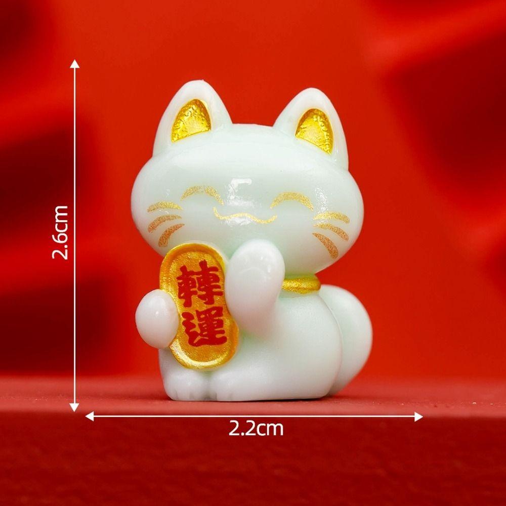Desktop Ornament Cartoon Lucky Cat Statue Cute Creative Lucky Cat Figurine Exquisite Animal Model Miniatures Collectible