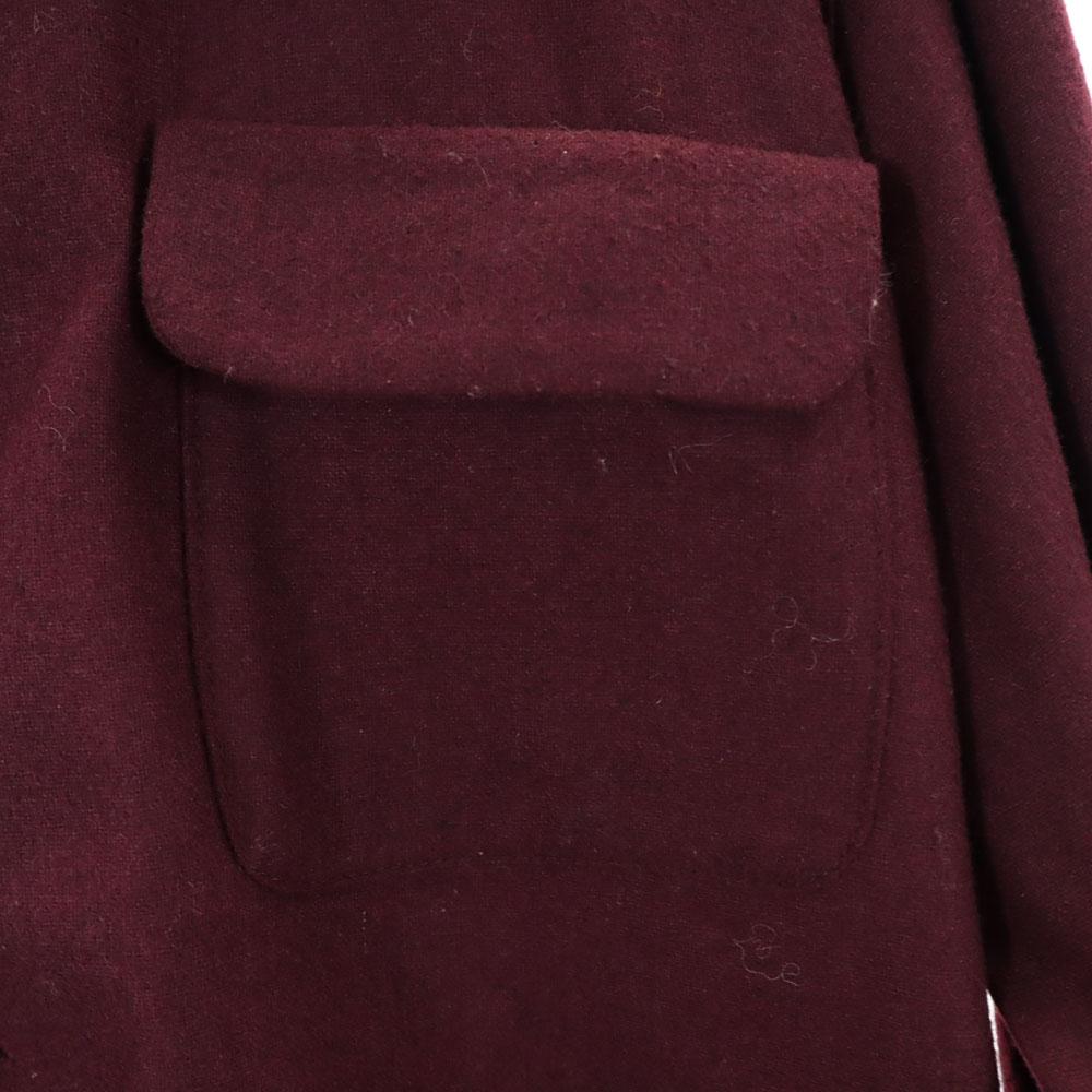 VINTAGE 50s 60s Open collar Long sleeve Open collar shirt Bordeaux Men's Used