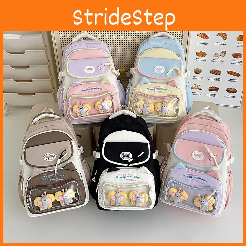 Capacity Color Large Blocked Backpack With Letter Embroidery Design For Daily