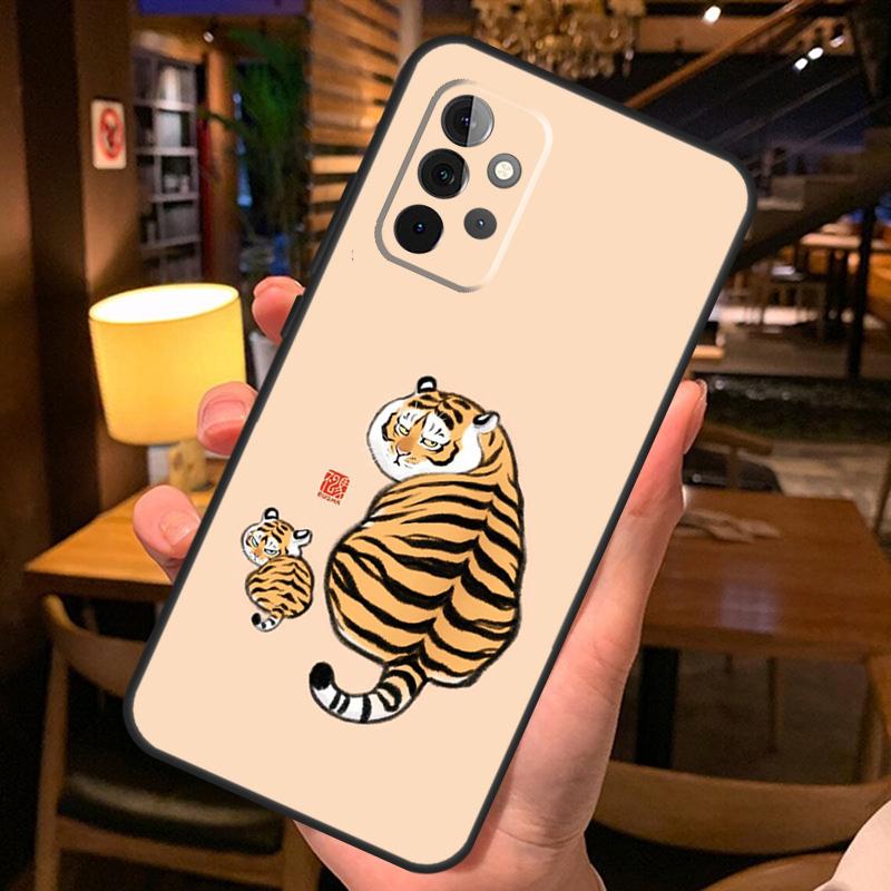 Cartoon Fat Tiger Case For Samsung Galaxy A52 A12 A22 A32 A42 A51 A71 A13 A23 A33 A53 A14 A54 A34 Phone Cover
