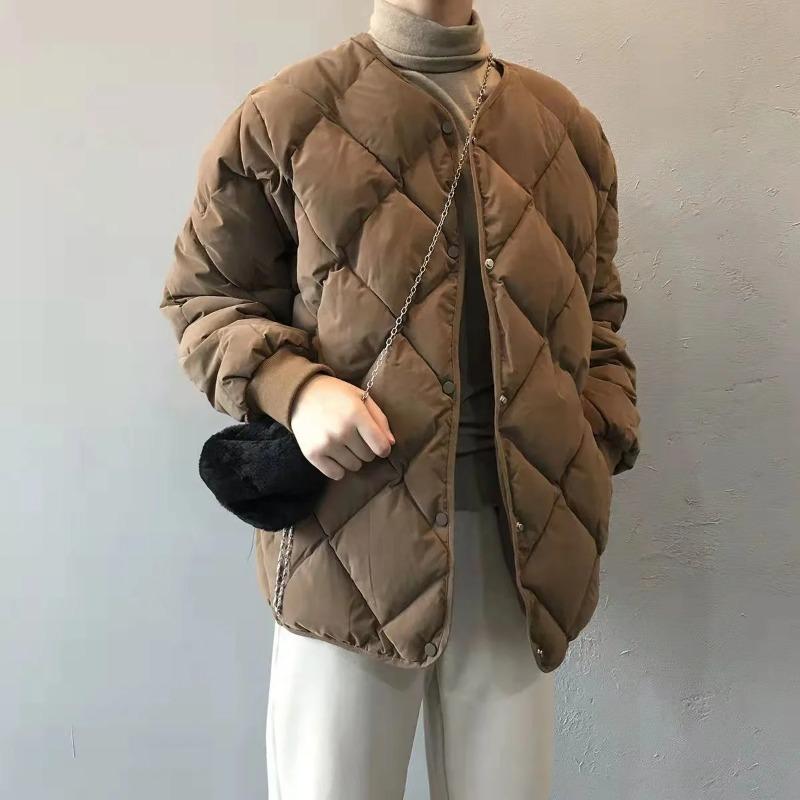 Autumn Winter Single Breasted Coat Women Fashion Solid Warm Quilted Jacket Long Sleeve O Neck Coats Lady Casual Outfit Wear