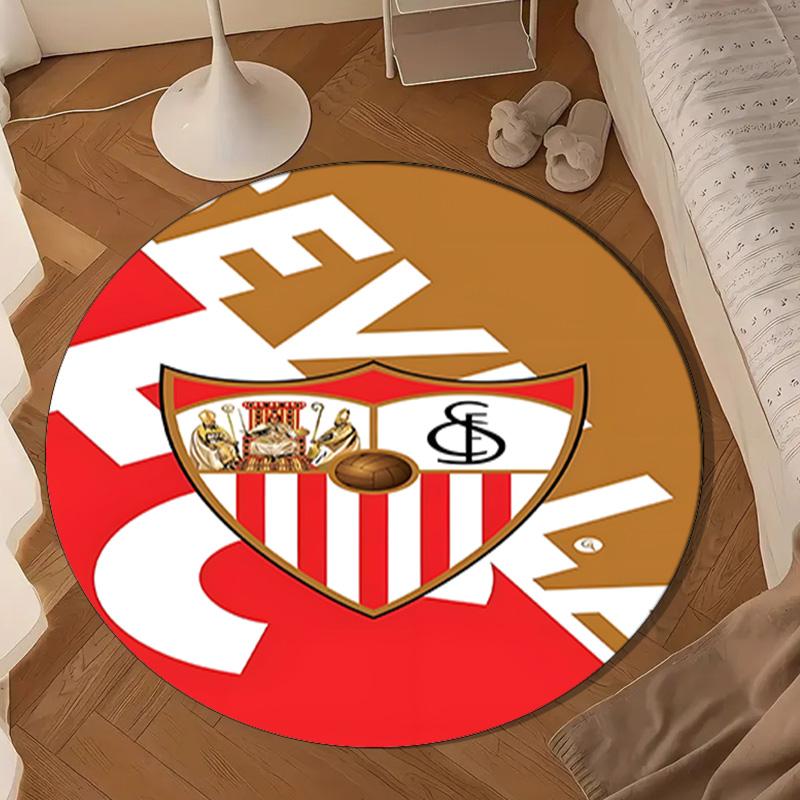 1PC Sevi-lla Europa League Round Rug for Livingroom,Bedroom, Palyroom, Chair Rug, Area Rug, Circle Carpet, Large Size Fan Christmas Gift