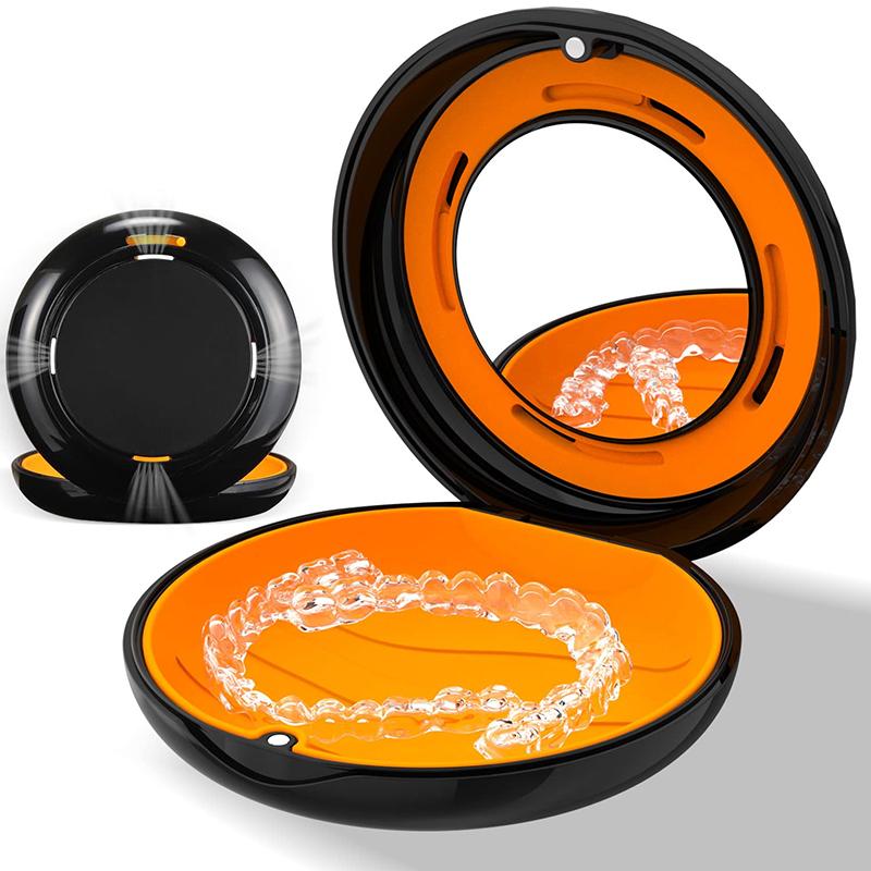 Ортодонтичний кейс Стоматологічний кейс для елайнерів з дзеркалом Капа для рота Контейнер для зберігання зубних протезів Кейс для елайнерів Організатор для гігієни ротової порожнини