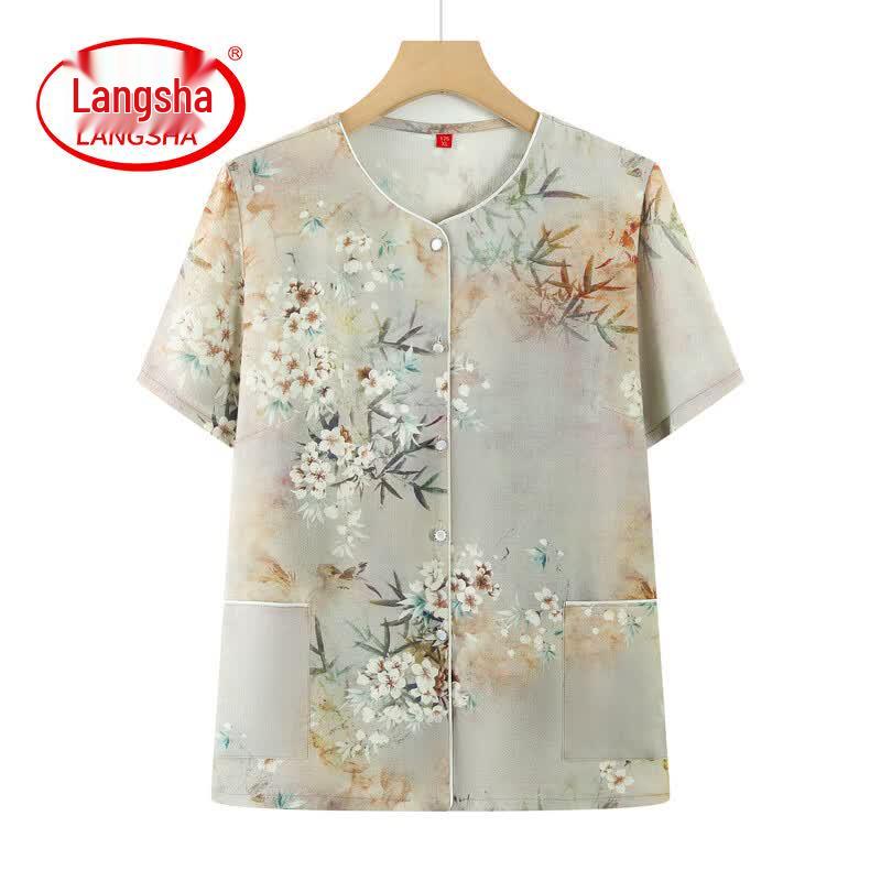 Lasa Women s Summer Floral Short Sleeve T-Shirt 4XL