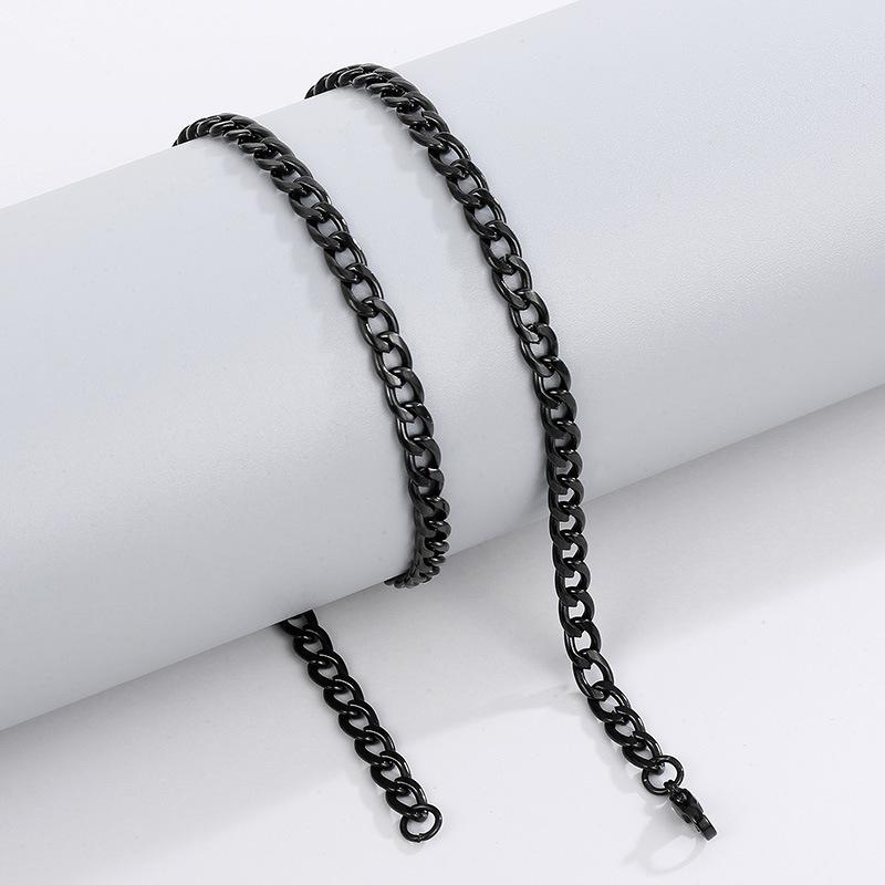 Simple Stainless Steel Grinding Chain Hiphop Necklace Street Hip Hop Titanium Steel Tide Jewelry Nk Chain