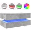 Coffee Table With LED Lighting, Concrete Gray, 90X50X40 Cm