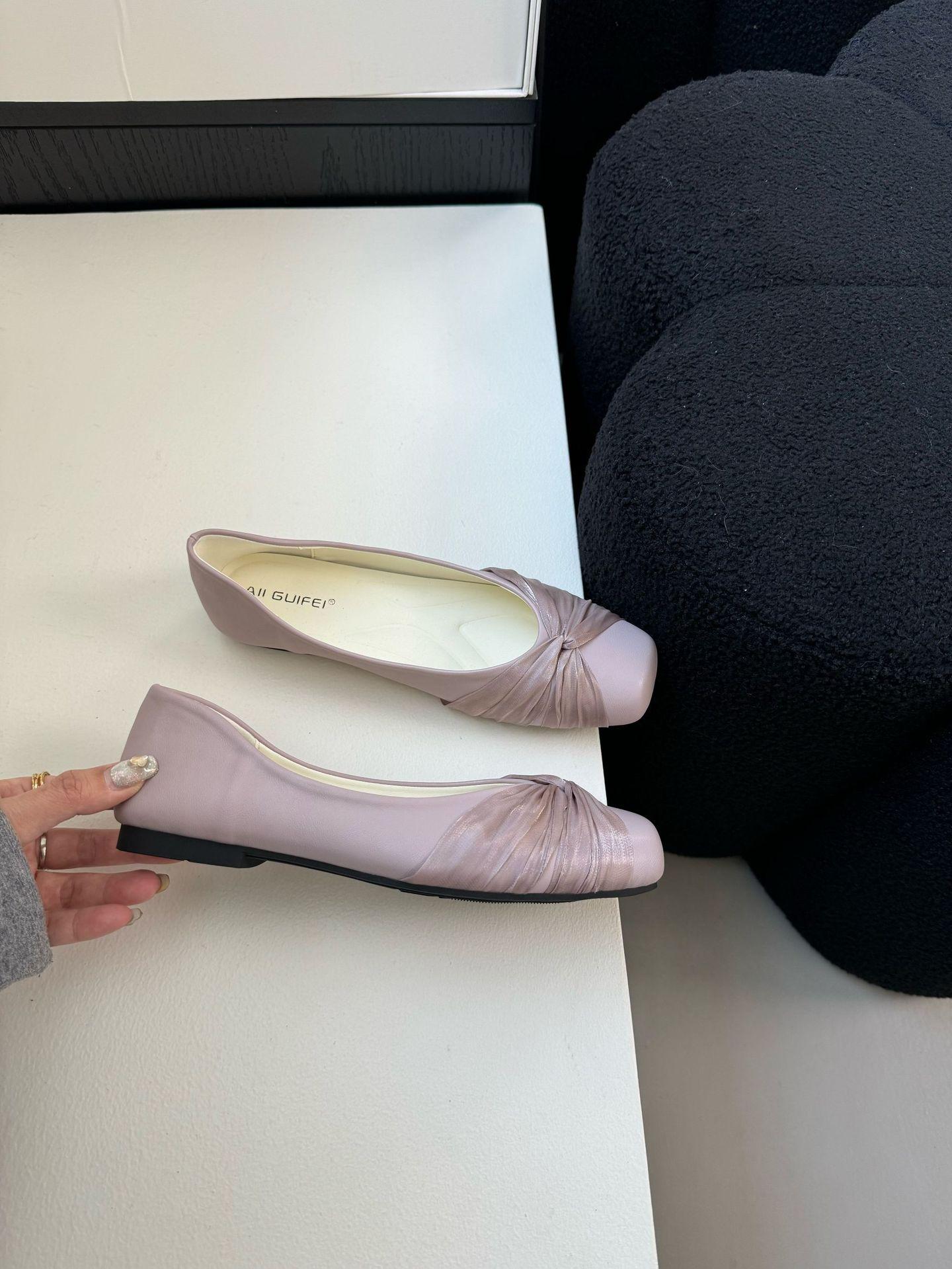 Women s Square Toe Flat Slip-On for Dresses Pumps - Fashionable Footwear 35 фиолетовый