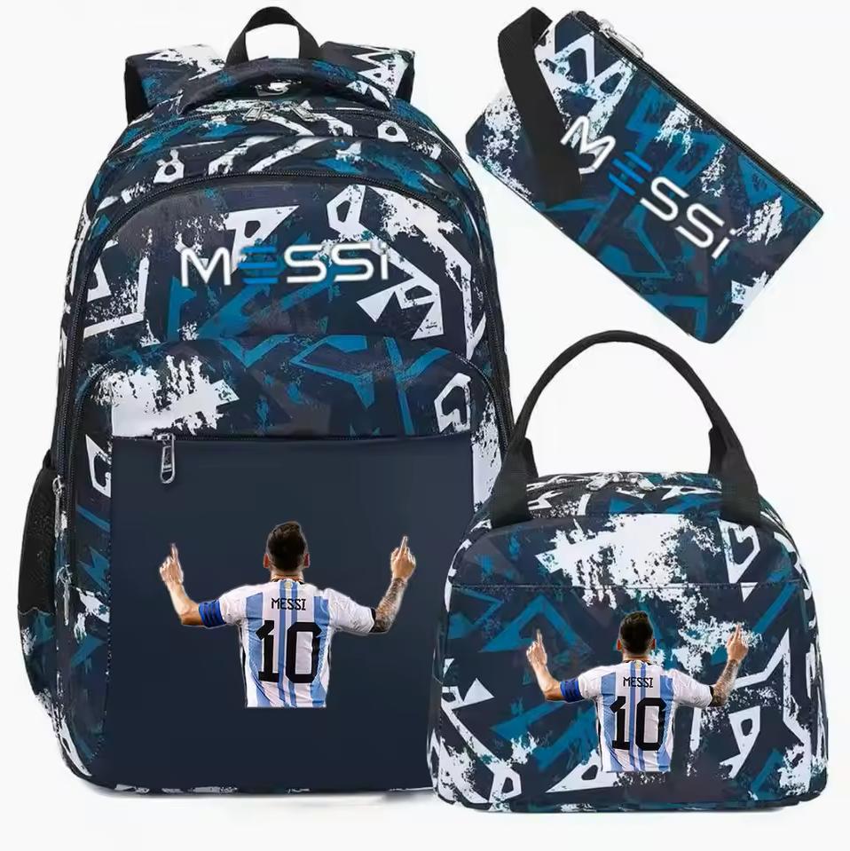 Nieuwe Voetbal Messi Rugzak voor Tiener Jongen Meisje Terug naar School Tas Student Schooltas Vrije Tijd Reizen Sport Casual Rugzakken