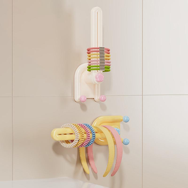 1Pcs Plastic Hairband Storage Hook L-Shape Space Saving Hair Tie Display Holder Waterproof Scrunchies Storage Rack Kitchen