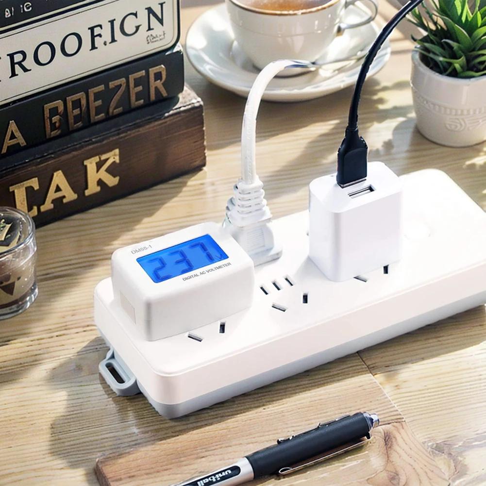 DM55-1 Digital Voltmeter AC 80-300V LCD-skjerm 110V 220V Voltmåler Strøm Volt Test Monitor Måler for spenningsmåling