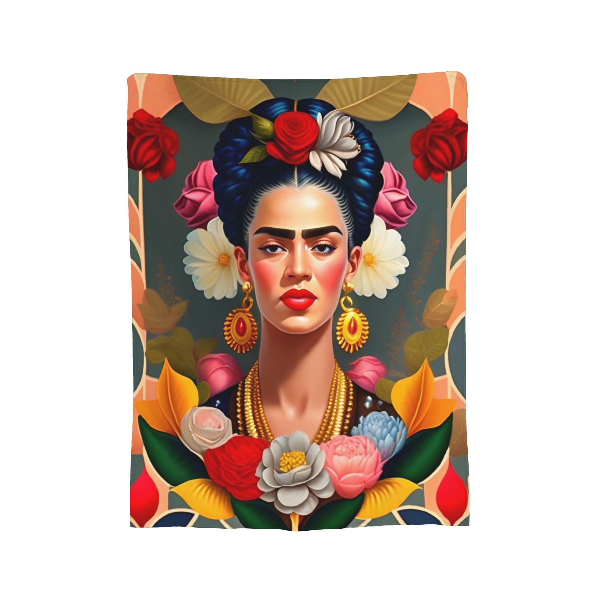 

F-Фріда Кало Дизайн Покривало Фланелевий Плед Літня Кондиціонована Декорація М який Теплий Покривало, 50x60in