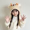 Autumn and winter boys and girls cute antlers knitted wool ear hats children's hats baby thickened warm baby hats