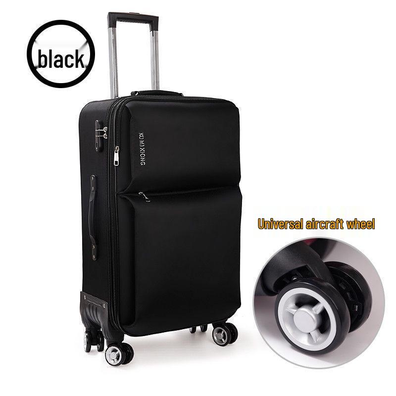 Canvas Large Capacity Carry-On Suitcase with Universal Wheels, Combination Lock, and Durable Trolley for Men and Women