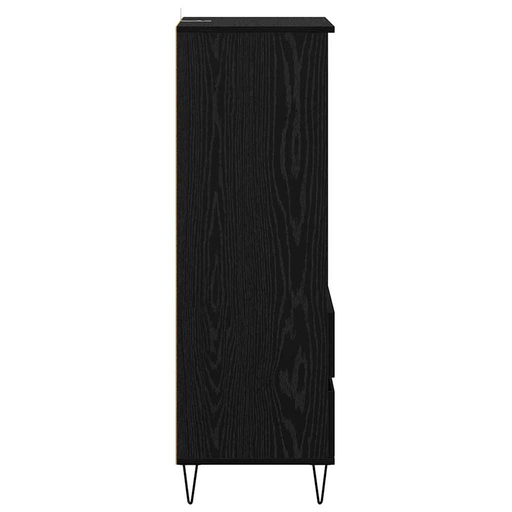 Highboard in Black Oak Look 40 x 36 x 110 cm Particleboard