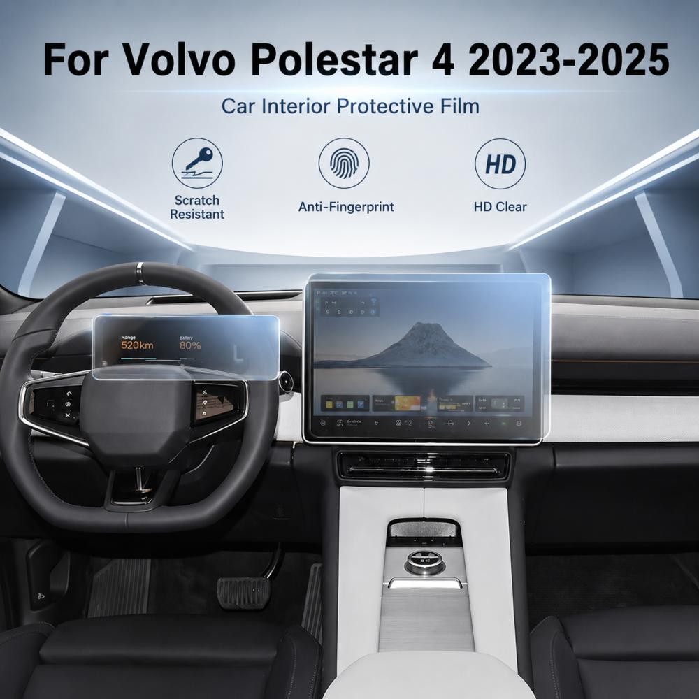 Car Interior Screen Protector Console GPS Navigation LCD Screene TPU Film Scratch Resistant PPF For Volvo Polestar 4 2023-2025