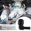 uxcell Car Fuel Hose Fitting Adapter 90° Female AN6-9.5mm Swivel Hose Barb Fitting Aluminum Alloy Black