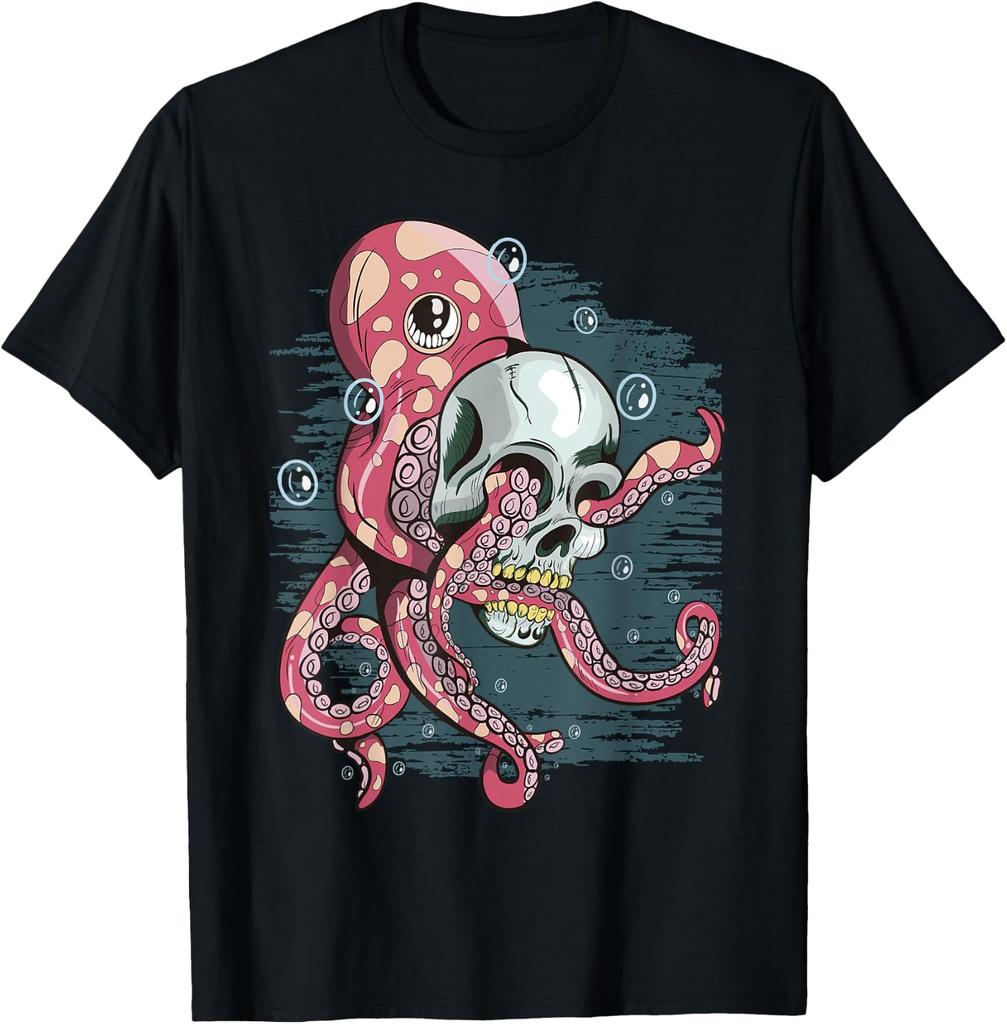 Octopus Skull Graphic T-shirt