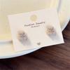 Coffee Bear Earrings Girls Ear Jewelry Cartoon Bear Ear Studs Pendant Earrings Flocking Texture Great for Everyday Wear
