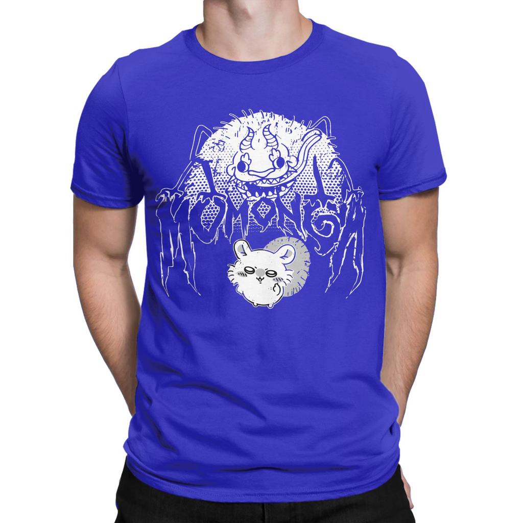 Metal Momonga Dekatsuyo Chiikawa T-Shirts Men  Hipster 100% Cotton Tee Shirt O Neck Short Sleeve T Shirt Graphic Tops