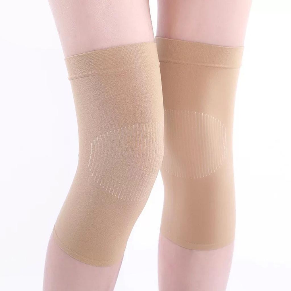 1 Pair Soft Knee Protector Pads Ultra-thin Seamless Knee Pad for Winter Keeping Leg Warmth Use