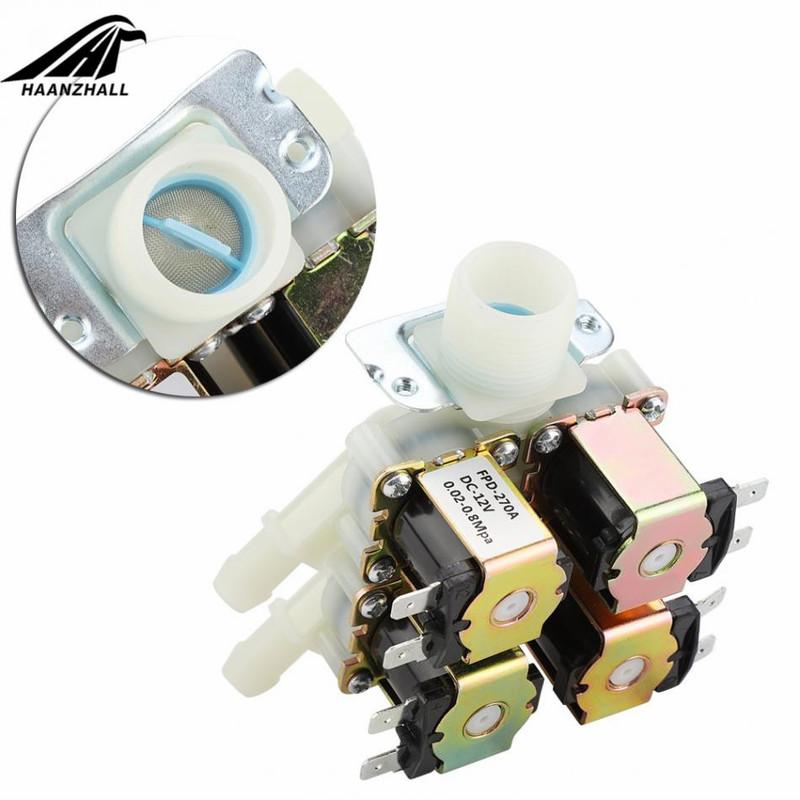 DC 12V/24V/220V G3/4" 1 in 4 out Plastic Electromagnetic Valve Normally Closed Water Drain Valve Electric Water Inlet Solenoid